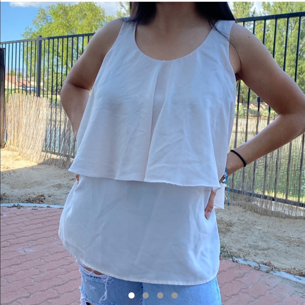 White flowy tank blouse